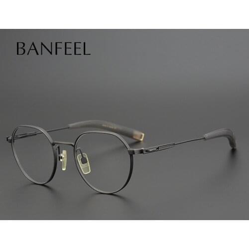 Pure Titanium Glasses Frame Men New Round Optical Myopia Hyperopia Prescription Eyeglasses Full Vintage Japan Handmade Eyewear