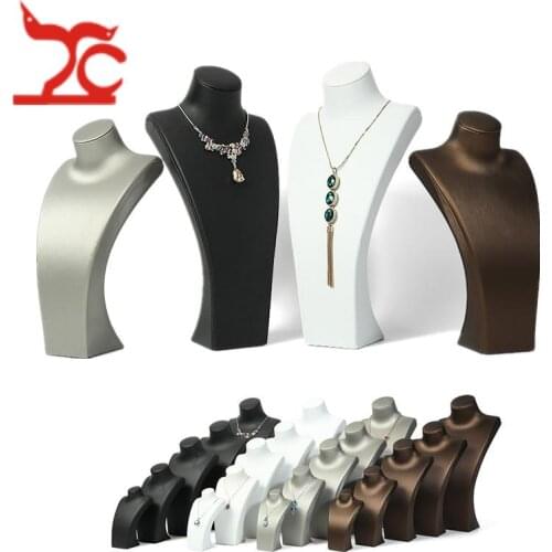 Wholesale Handmade Custom Luxury Pu Leather Display Bust Mannequin Custom Necklace Display Necklace Leather Display Stands