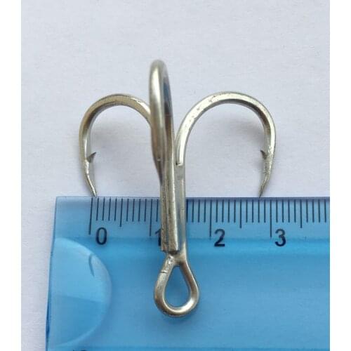 Tracking Shipping 20 pcs/lot2/0#1/0#1# 2# 4# 6# 8#Stainless Steel 2X Strong Fishing Treble Hook Lure Hook For Big Fish