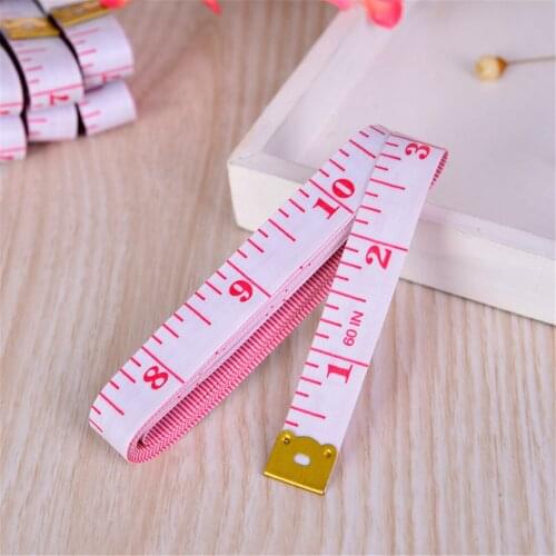 Cm And Inch Plastic Tape With White Background And Pink Characters Soft Ruler 1m Telescopic Measuring Ruler / Soft Ruler Sale