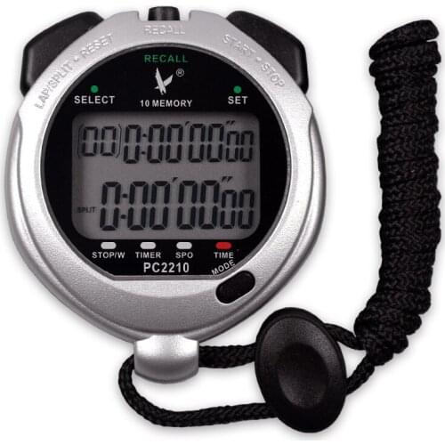 Stopwatch timer stopwatch 2 row 50 Tianfu electronic referee running countdown