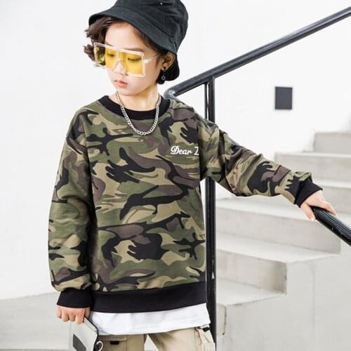 Cartoon Boys Sweatshirt 2021 Autumn Kids Boys Clothes Fashion Long Sleeve Camouflage Sweatshirts Cotton Casual Tops Teen Hoodies