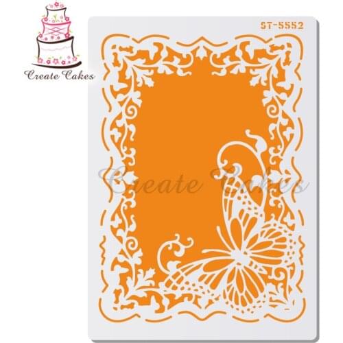 Butterfly Frame Stencil For Walls Painting Scrapbooking Stamp Album Decorative Embossing DIY Craft Paper Card Flower Template