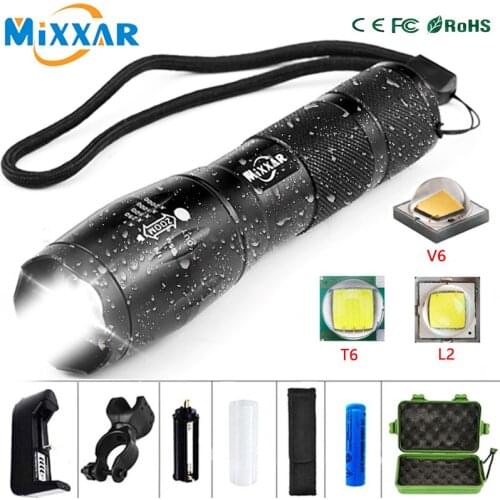 ZK20 T6/V6/L2 Q250 TL360 8000 LM 18650 Bike/Bicycle Light Rechargeable Bike Flashlight/Headlight Cycling Light Front for Bicycle