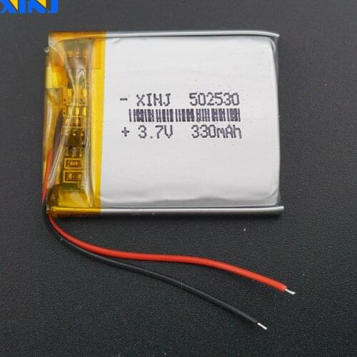 XINJ 3.7V 330 mAh Lithium Polymer Rechargeable Battery Li Po Li ion 502530 For GPS Sat Nav smart watch bluetooth earphone DIY