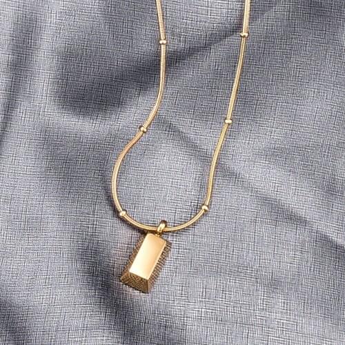 YUN RUO 2020 18 K Gold Gold Bar Pendant Necklace Choker Fashion Sexy Titanium Stainless Steel Jewelry Woman Accessory Not Fade