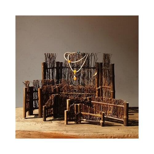 Zen ornaments teaism accessories Bamboo fence screen jewelry disply photo props home decor tabletop ornaments