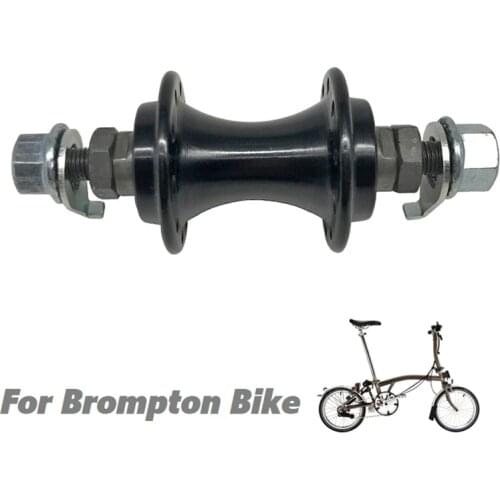 For Brompton Bike Front Hub 74mm 20Hole Nut Fixed Locking Aluminum Alloy Ball Bearing Hubs Black 20H