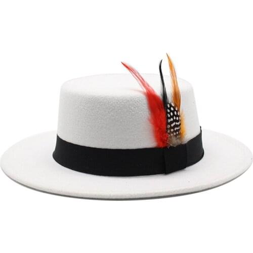 Winter Women Wool Felt Hats White Wide Brim Fedoras for Wedding Party Church Hats Pork Pie Fedora Hat Floppy Derby Triby Hats