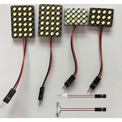 100pcs Festoon T10 12 24 SMD LEDs 2835 Light Dome Car LED Vehicle Panel Lamps Auto Interior Light 2 Adaptors