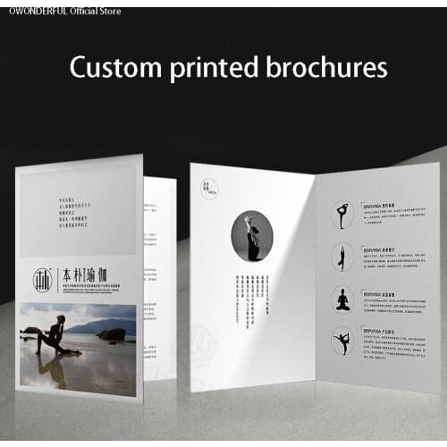 1000pcs/lot Custom Pamphlet Colorful Logo Printed Fliers Leaflet Folded Brochure for Gift Invitation Marketing Ads for Business