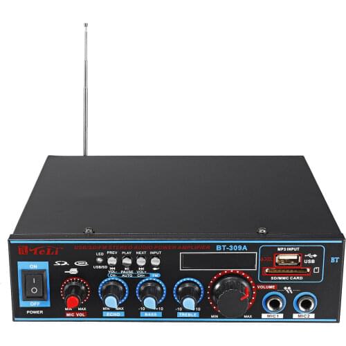 12V/220V HIFI Audio Stereo Power Amplifier bluetooth FM Radio Car Home Karaoke