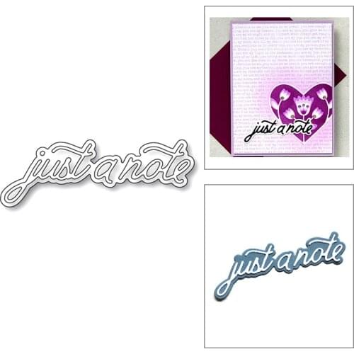 2020 New Just a Note English Words and Silhouette Set Metal Cutting Dies For Making Greeting Card Paper Scrapbooking No Stamps