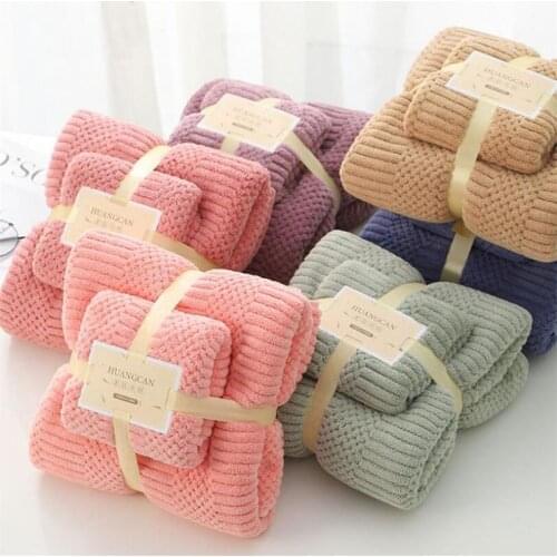 24 Styles Coral Fleece Absorbent Hair Swimming Face Hand Bath Towel Sets Microfibre Towels Bathroom Towels Microfiber Towel Set