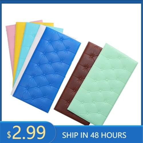 3d Self Adhesive Headboard Soft Bag Anti Collision Wall Sticker Room Soft Bag Imitating Soft Bag Bed Wall Sticker 4mm