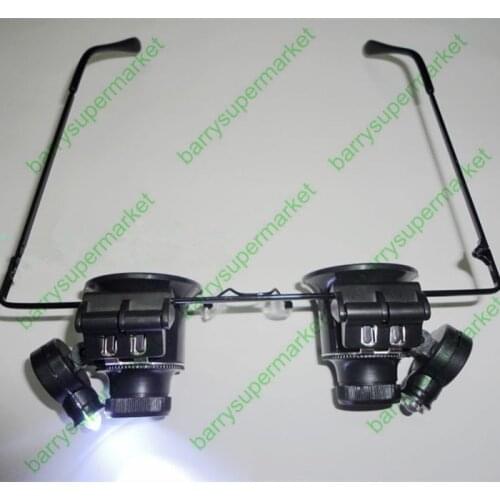 20PCS 10X glasses watch repair mangifier with LED light jewelry appraisal Inspection industrial electronics laboratory medical
