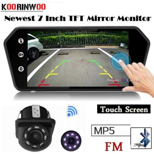 Koorinwoo Multi-Media Car Rearview Monitor Touch Screen player Video System TF USB Bluetooth MP5 FM Car reverse Camera Parking