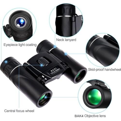 8x21 Compact Zoom Binoculars Long Range 3000m Folding HD Powerful Mini Telescope BAK4 FMC Optics Hunting Sports Camping