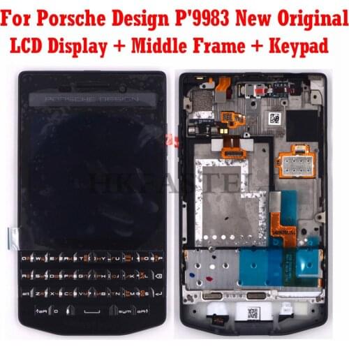 For BlackBerry Porsche Design P'9983 P9983 9983 New Original Mobile Phone Housing Middle Frame Cover Keypad + LCD Display