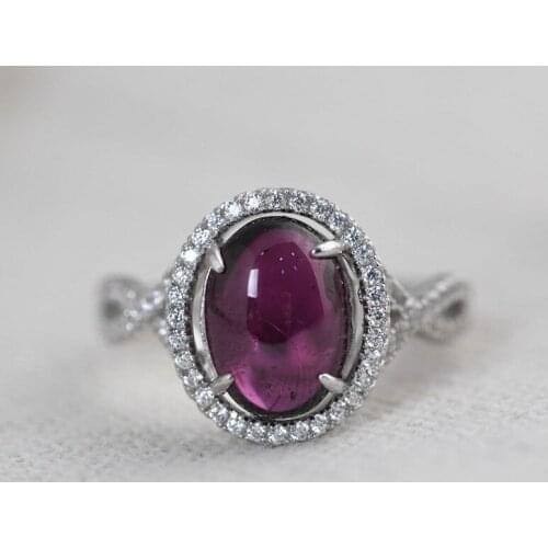 FNJ 925 Silver Ring for Women Jewelry 100% Original Pure S925 Sterling Silver Rings Ruby Natural Garnet White Zircon