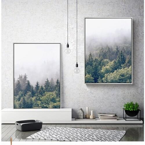 WANGART Nordic Painting Minimalism Forest Landscape Pictures For Living Room Modern Canvas Art Home Decor No Frame JY469-471