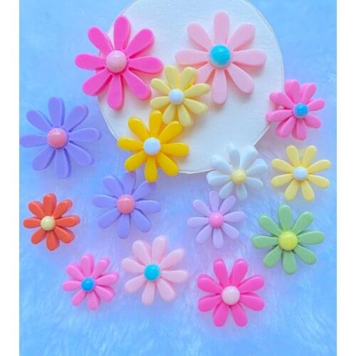 20Pcs Kawaii Cute Mixed Chrysanthemum Flat Back Resin Cabochons Scrapbooking DIY Jewelry Craft Decoration Accessorie E17