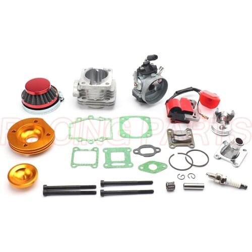 Cylinder Kit 19mm Carburetor Air Filter for 2 Stroke two stroke 47cc 49cc Pocket Bike Mini ATV Quad Group free shipping