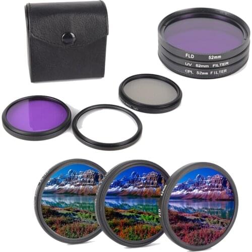 3pcs/set Camera Lens 49/52/55/58/62/67/72/77MM CPL+FLD+UV Lens Filter Set with Carry bag for Cannon Nikon For Sony Pentax Lens