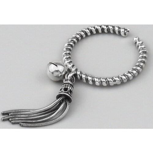Hot Europe & American original design retro Rings 925 silver tassel opening ring 2020 woman DIY fine jewelry gifts free shipping