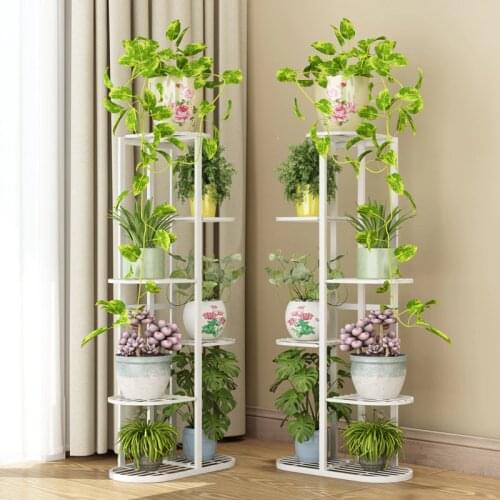 Metal Plant Shelves Flower Shelf Multi-layer Balcony Plant Stand Wrought Iron Flowerpot Green Radish Thick Flower Stand