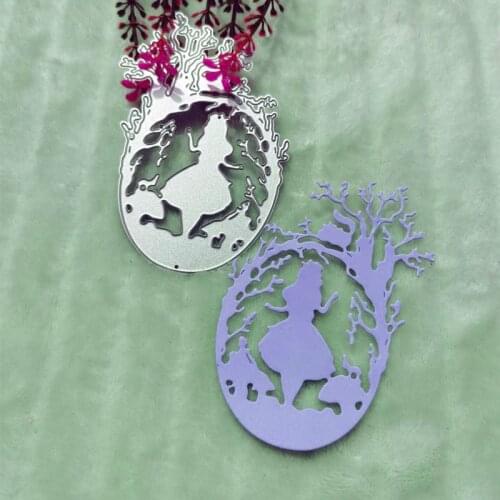 Girl, play in the tree Metal Cutting Dies for DIY Scrapbooking Album Paper Cards Decorative Crafts Embossing Die Cuts