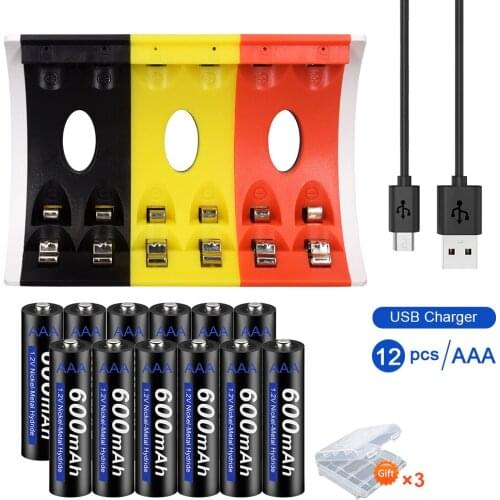 New 600mAh 1.2V AAA Rechargeable Battery 1.2V NI-MH Battery Charger for Remote Control Toy light Batery