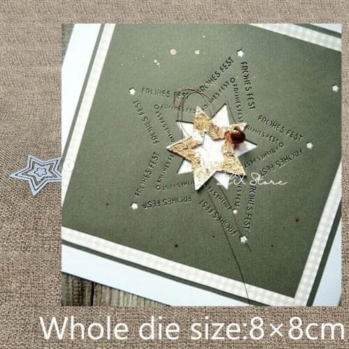 New Design Craft Metal Cutting Die die cuts 4pcs German Happy Holiday star scrapbook Album Paper Card Craft Embossing die cuts