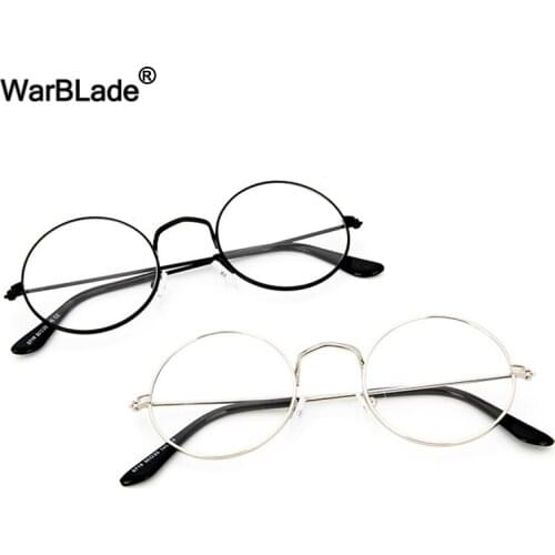 WarBLade Retro Gold Round Clear Glasses Frame Women Eye Glasses Fashion Transparent Nerd Myopia Optical Korean Glasses Oculos