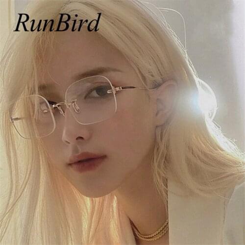 Filtering Protect Eyesight Anti Blue Light Glasses Women Look Phone Blocking Glare Computer EyeGlasses Frame Rimless 6003