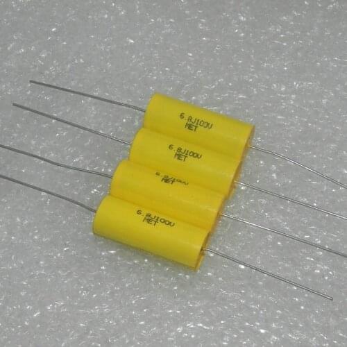 Original new 100% through heart capacitor 100V6.8UF 685J 6.8j100v axial febrile frequency dividing film capacitor (Inductor)