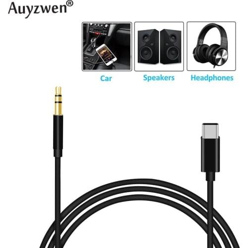 For Type C Phone Car Speaker to 3.5mm Jack Cable Adapter Headphones Audio AUX Cable Line Speaker Splitter USB C Adapter