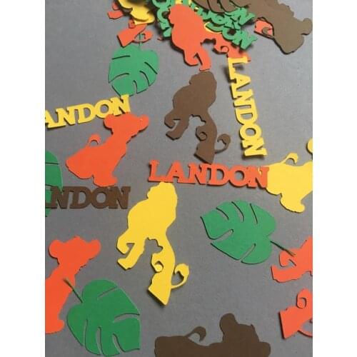 Personalize name lion guard Birthday Party confettis baby shower table scatters, gender reveal Christening baptism confetti