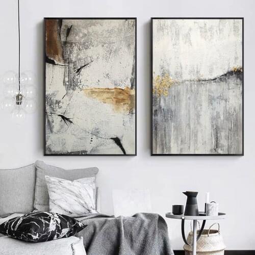 Canvas Posters and Prints Gray Marble Prints Abstract Gold Line Nordic Wall Art Agate Painting Pictures For Living Room Decor
