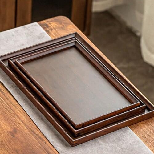 Simple Square Tea Tray Bamboo Japanese Style Table Decorative Tea Tray Kitchen Tea Accessories Petit Plateau Teaware Tool DI50CP