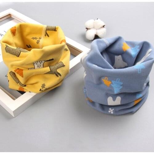 Toddler Girls Boy Scarf Baby Kids O-ring Scarf Neck Warmer Cartoon Neckerchief