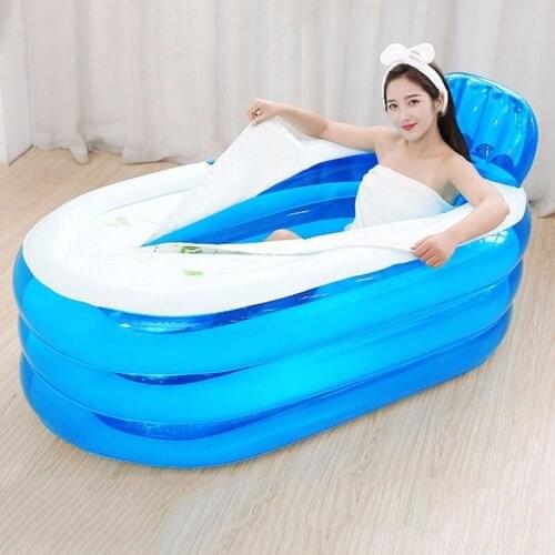 Folding Inflatable Bathtub Home Adult Bath Barrel Body Tub Bathroom Bathtub Small Apartment Bath Barrel Couple