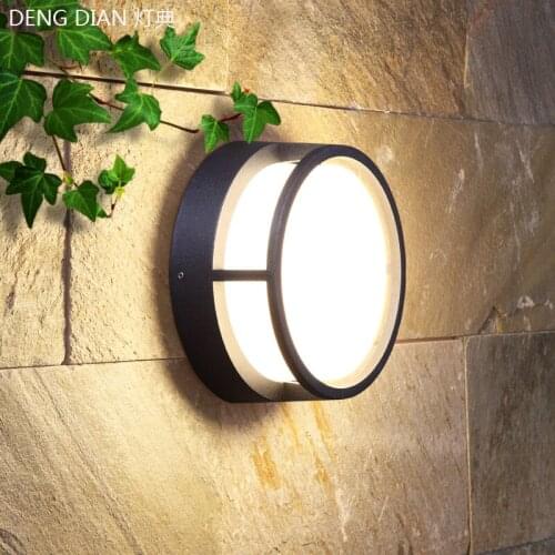 Modern LED Garden wall light waterproof aluminum wall lamp outdoor balcony porch lights round aisle lamps 12W PC diffuser AC220V
