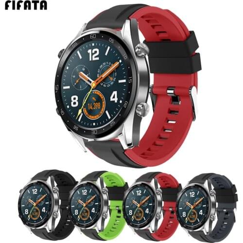 FIFATA Sports Silicone Watch Band For Huawei Watch GT Replacement Wrist Strap For Huawei GT2 For Honor Watch Magic 22mm Bracelet