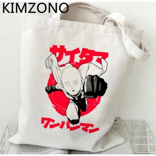 One Punch Man shopping bag bolsa shopper bolso shopper shopping tote bag shoping ecobag reciclaje woven sacolas