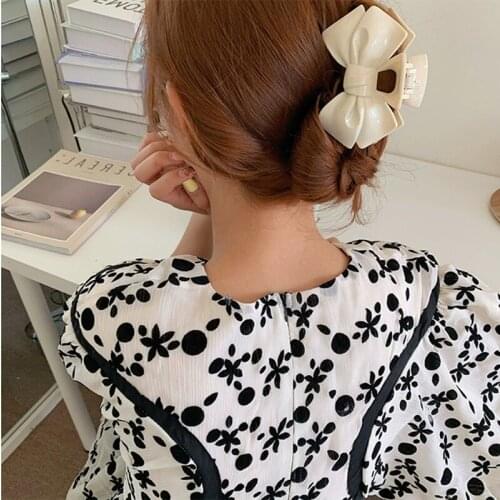 Super fairy bow Acrylic bathing shower clip temperament ladies hair style top clip high-end hair clip bow catch clip