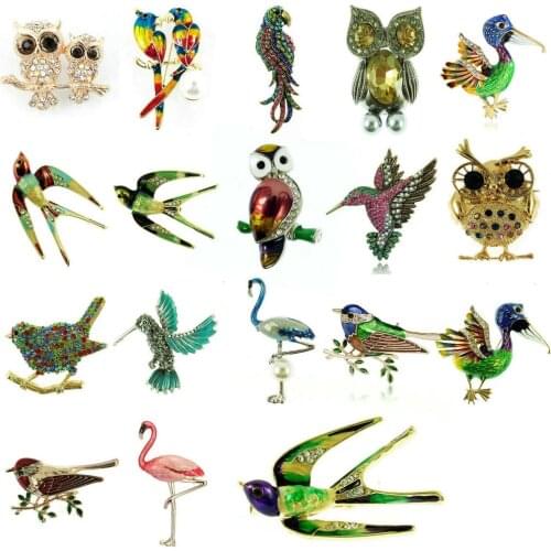 TianBo Enamel Animal Bee Duck Owl Bird Brooches Plant Insect Brooch Pin Jewelry Banquet Christmas Gifts Accessories Jewelry
