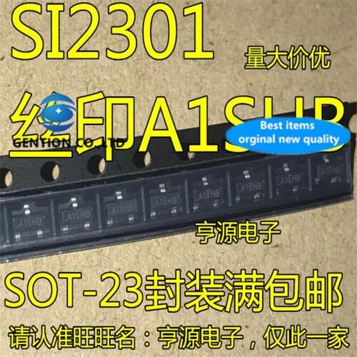100Pcs SI2301 Silkscreen A1SHB SOT-23 Field effect transistor in stock 100% new and original