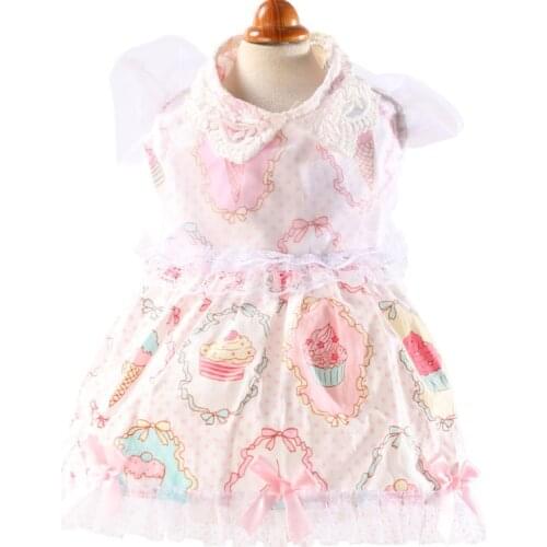 Bubble Skirt Dog Clothes Lace Dress Dogs Clothing Pet Outfits Small Cute Spring Summer Sweet Yorkies Pink Girl Ropa Para Perro