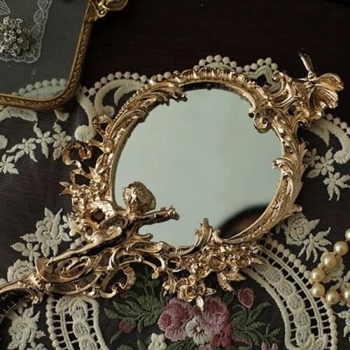 Makeup Mirror Nordic INS Style зеркало espejo Palace Personality Simple Photography Props Furnishing Article Holding Mirrors